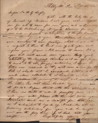 Item #11438 Sept. 28th, 1845 letter addressed to Messrs. J. & H. G. Langley, Publishers, Astor...