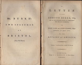 Item #11638 Five Speeches and Letters by Edmund Burke. Published separately. Edmond Burke