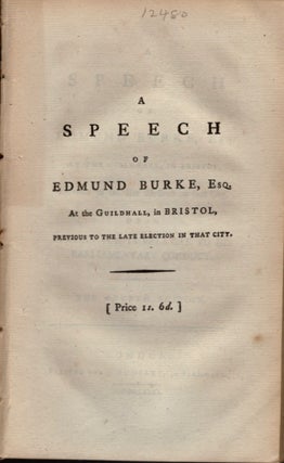 Five Speeches and Letters by Edmund Burke. Published separately.