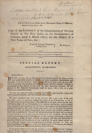Item #11643 Copy of the Report of the Commissioners of Revenue Inquiry in the West Indies, to the...