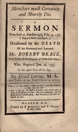 Ellis Gray Loring's Sammelband of 22 Religious pamphlets printed between 1731-1840.