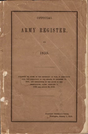 Item #11967 Official Army Register for 1859. United States Army