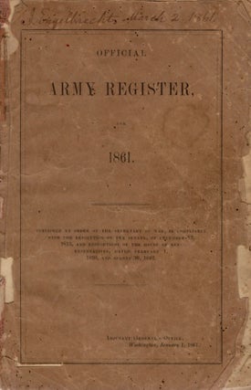 Item #11969 Official Army Register for 1861. United States Army