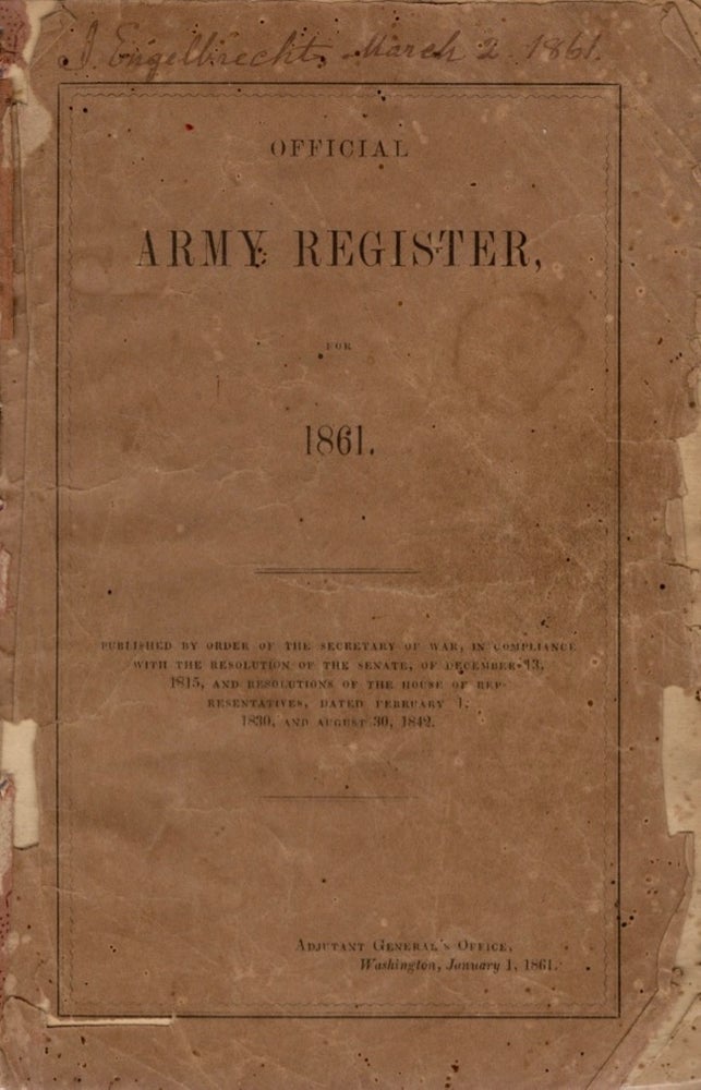Item #11969 Official Army Register for 1861. United States Army.