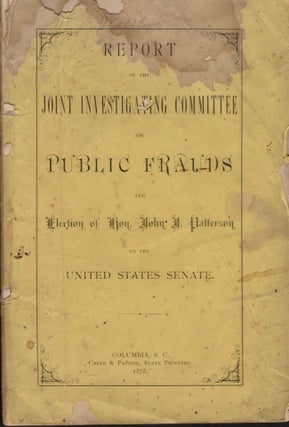 Item #11978 Report of the Joint Investigating Committee on Public Frauds and Election of Hon....