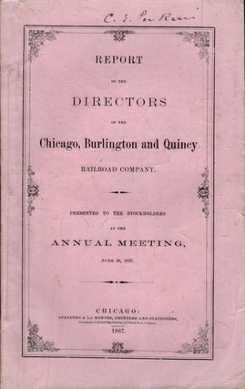 Item #12430 Report of the Directors of the Chicago, Burlington and Quincy Railroad Company....