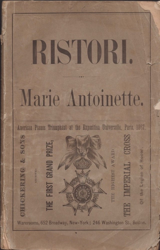 Item #12925 Marie Antoinette. A Drama in a Prologue, Five Acts, and Epilogue. Paolo Giacometti.