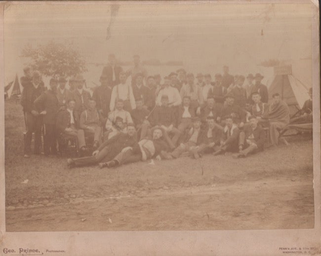 Item #13600 Circa 1883 Indianapolis Light Infantry mounted albumen photograph. Indianapolis Light Infantry, Photographer Geo. Prince.