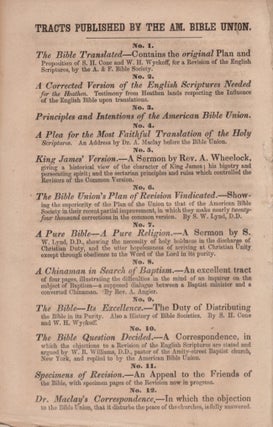The Disciples' Report, of A State Meeting, Held at Brewerton, N. Y. September 16th, 17th, and 18th, 1853 [AND] Minutes of the New York State Convention of the Disciples of Christ; Held With the Christian Church in Tully, September 13th, 14th, 15th and 16th, 1855