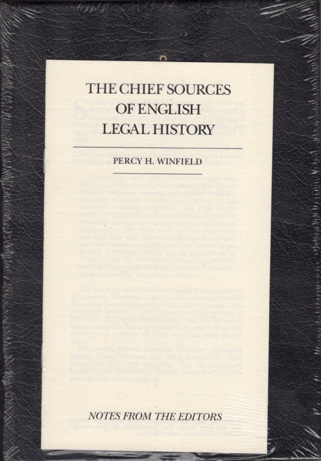 Item #14071 The Chief Sources of English History. Percy H. Winfield.