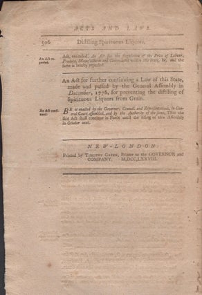 Acts and Laws, Made and Passed by the General Court or Assembly of the Governor and Company of the State of Connecticut, In America; holden at Hartford, (By Adjournment) on the twenty-first Day of October, Anno Domini, 1778