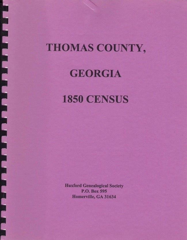 Item #14455 Thomas County, Georgia 1850 Census. H. Peacock, Enumerator.
