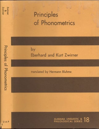 Item #14773 Principles of Phonometrics. Eberhard Zwirner, Kurt Zwirner