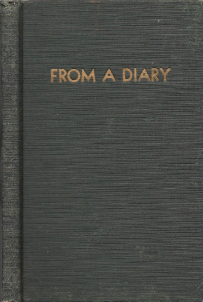Item #14999 From A Diary. F. W. Barrett.