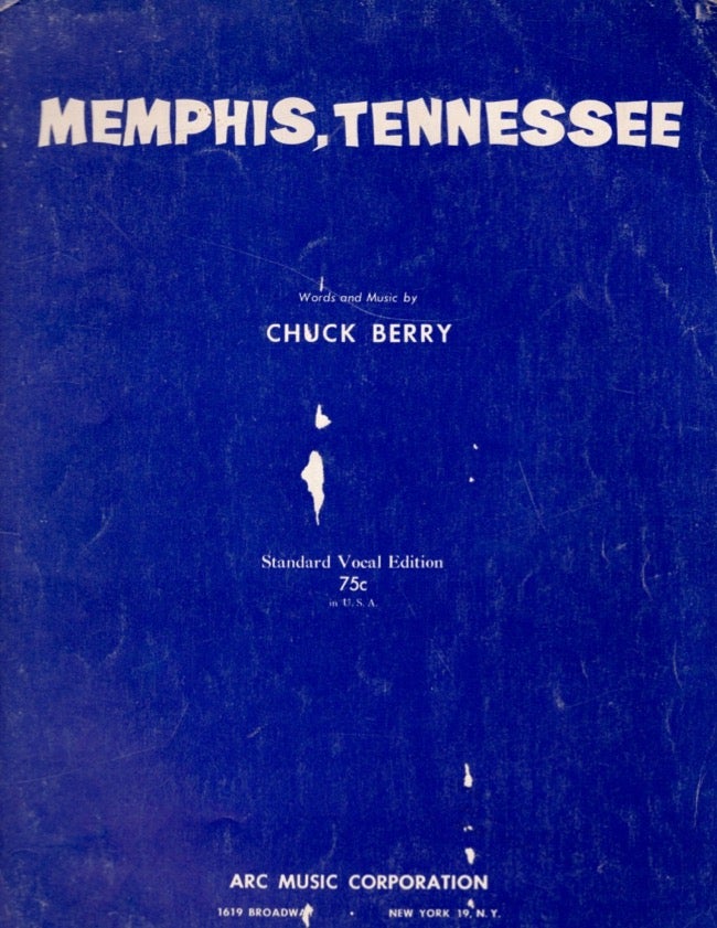 Item #15330 Memphis, Tennessee: Words and Music by Chuck Berry. Chuck Berry.