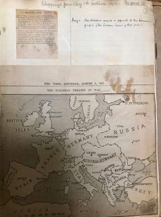 1914 World War I English Newspaper Scrapbook