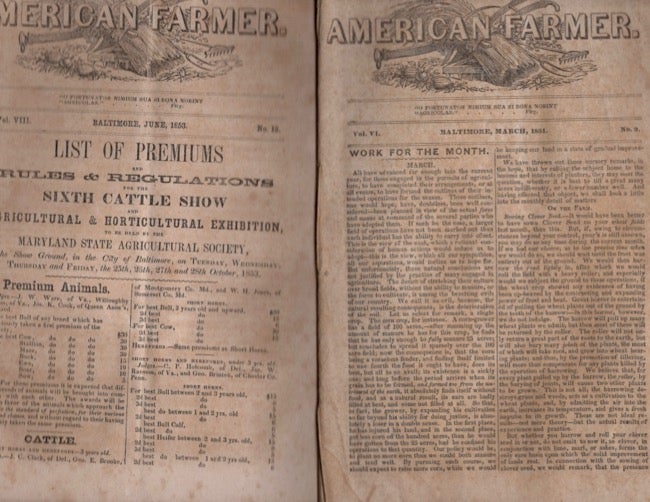 Item #15776 1851-1853 The American Farmer. The American Farmer.