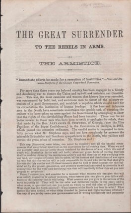 Item #15802 The Great Surrender To the Rebels in Arms. The Armistice. Union Executive...