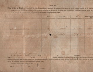 Item #15810 Document. (No. 11.) Form of List or Return to be exhibited by every farmer, planter...