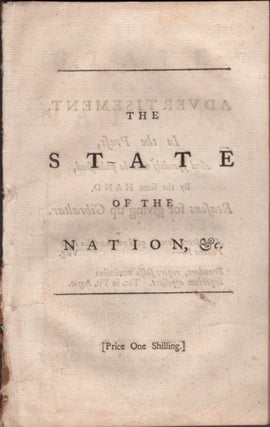 Item #15829 The State of the Nation, With A General Balance of the Public Accounts. John Carteret