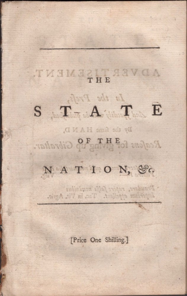 Item #15829 The State of the Nation, With A General Balance of the Public Accounts. John Carteret.