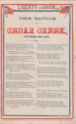 Item #15881 Liberty and Union Forever The Battle of Cedar Creek, October 19th, 1864. J. Magee