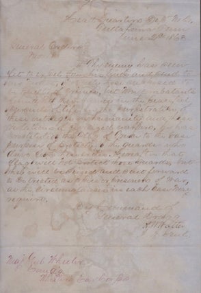 Item #15890 1863 Confederate Document: Headquarters Dept. No 2, Tullahoma, Tenn. June 2d 1863....