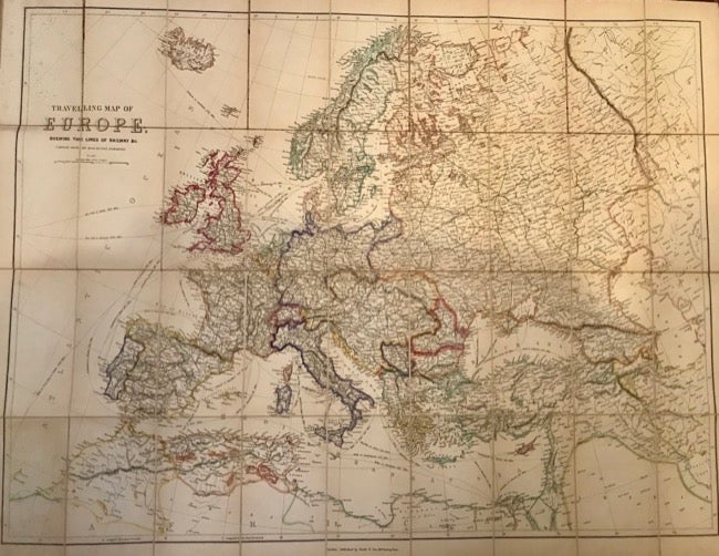 Item #15905 Travelling Map of Europe. C. Smith, Publishers Son.