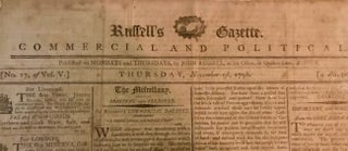 Russell's Gazette Commercial and Political Thursday, November 1st, 1798.