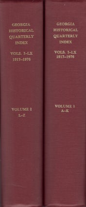 Item #16394 Georgia Historical Quarterly Index: Volumes I-LX 1917-1976. Barbara S. Bennett,...