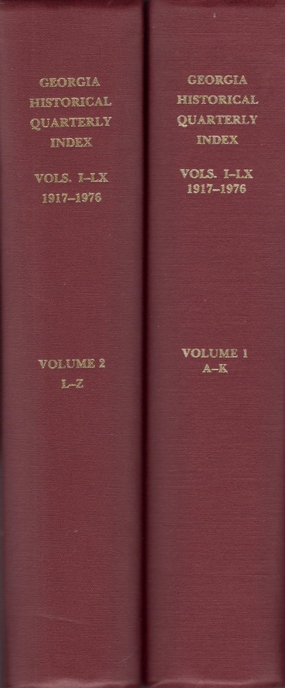 Item #16394 Georgia Historical Quarterly Index: Volumes I-LX 1917-1976. Barbara S. Bennett, Bearden Tracy D., Tracy D. Bearden, indexed by.