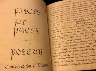 19th century English manuscript commonplace book of Thomas Dewse with original writings.