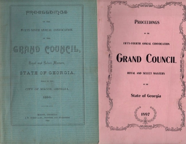Item #16692 1892-1934 Misc. Lot of 25 Proceedings of the Grand Council. Royal and Select Masters, State of Georgia. Royal Grand Council, State of Georgia Select Masters.