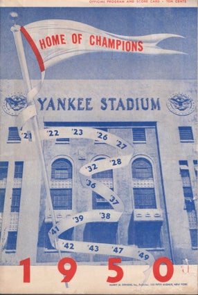 Item #16853 New York Yankees Scorecard August 9th, 1950. New York Yankees versus Boston Red Sox....