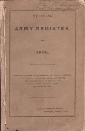 Item #16868 Official Army Register for 1850. United States Army