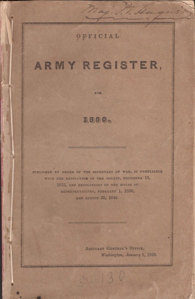 Item #16868 Official Army Register for 1850. United States Army.