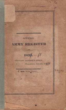 Item #16870 Official Army Register for 1833. United States Army