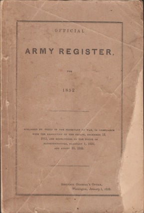 Item #16964 Official Army Register for 1852. United States Army