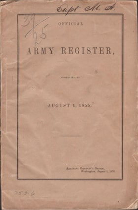 Item #16966 Official Army Register for 1855. United States Army