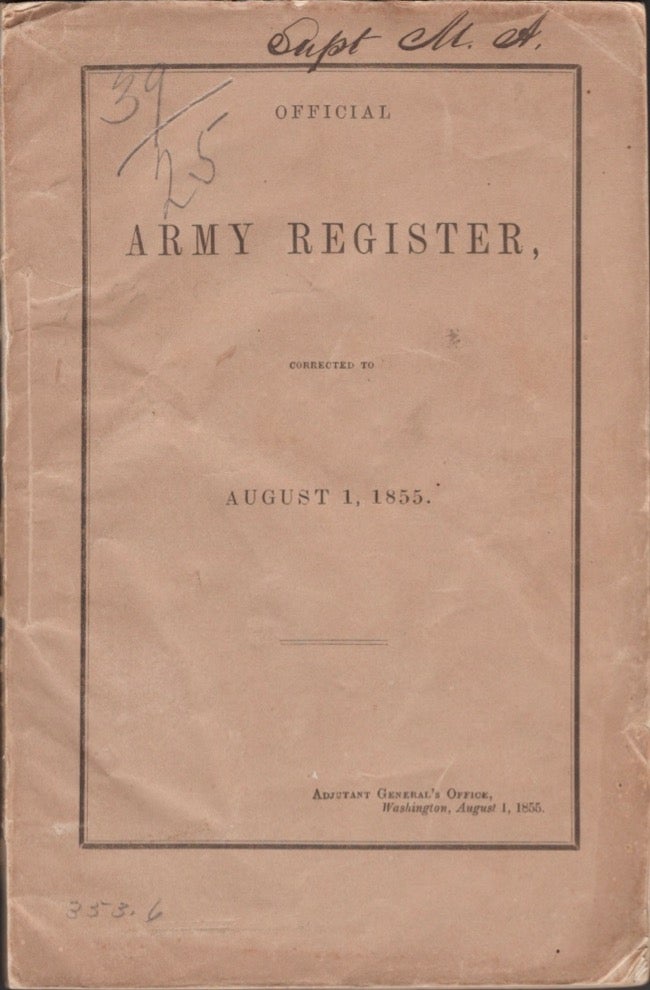 Item #16966 Official Army Register for 1855. United States Army.