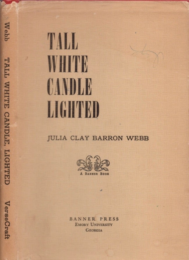 Item #17030 Tall White Candle Lighted. Julia Clay Barron Webb.