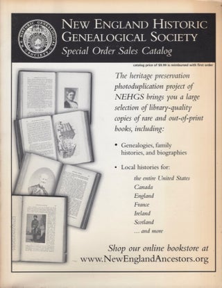 Item #17228 New England Historic Genealogical Society Special Order Sales Catalog. New England...