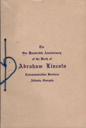 Item #17388 1809 February 12th 1909 Services in Commemoration of the One Hundredth Anniversary of...
