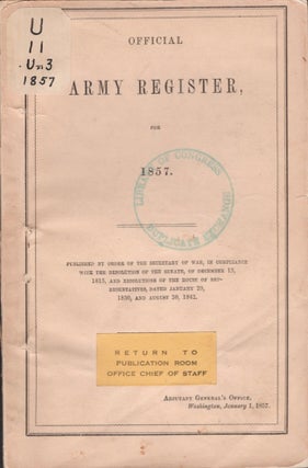 Item #17418 Official Army Register, for 1857. United States Army