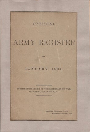 Item #17420 Official Army Register, for 1881. United States Army