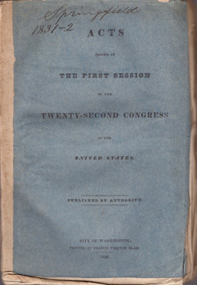 Item #17565 Acts Passed at The First Session of the Twenty-Second Congress of the United States. United States.