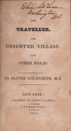 Item #17701 The Traveller, The Deserted Village, and Other Poems. Oliver M. B. Goldsmith