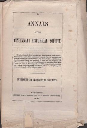 Item #17767 Annals of the Cincinnati Historical Society. Cincinnati Historical Society