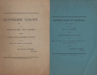 Item #18258 Lot 4 late 1800's Supreme Court briefs by Loque & Pomes, Attorneys. Supreme Court of...