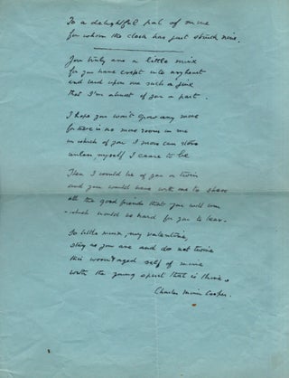 Small Archive of Printed and Manuscript Poems by Charles Miner Cooper a Doctor from San Francisco, and a member of the Pacific Union Club.